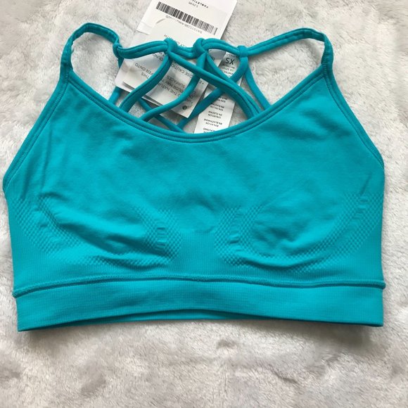 Fabletics Dash Seamless Bra Activewear Athleisure Aqua Blue Women's Size‎ XS NEW - Picture 6 of 10